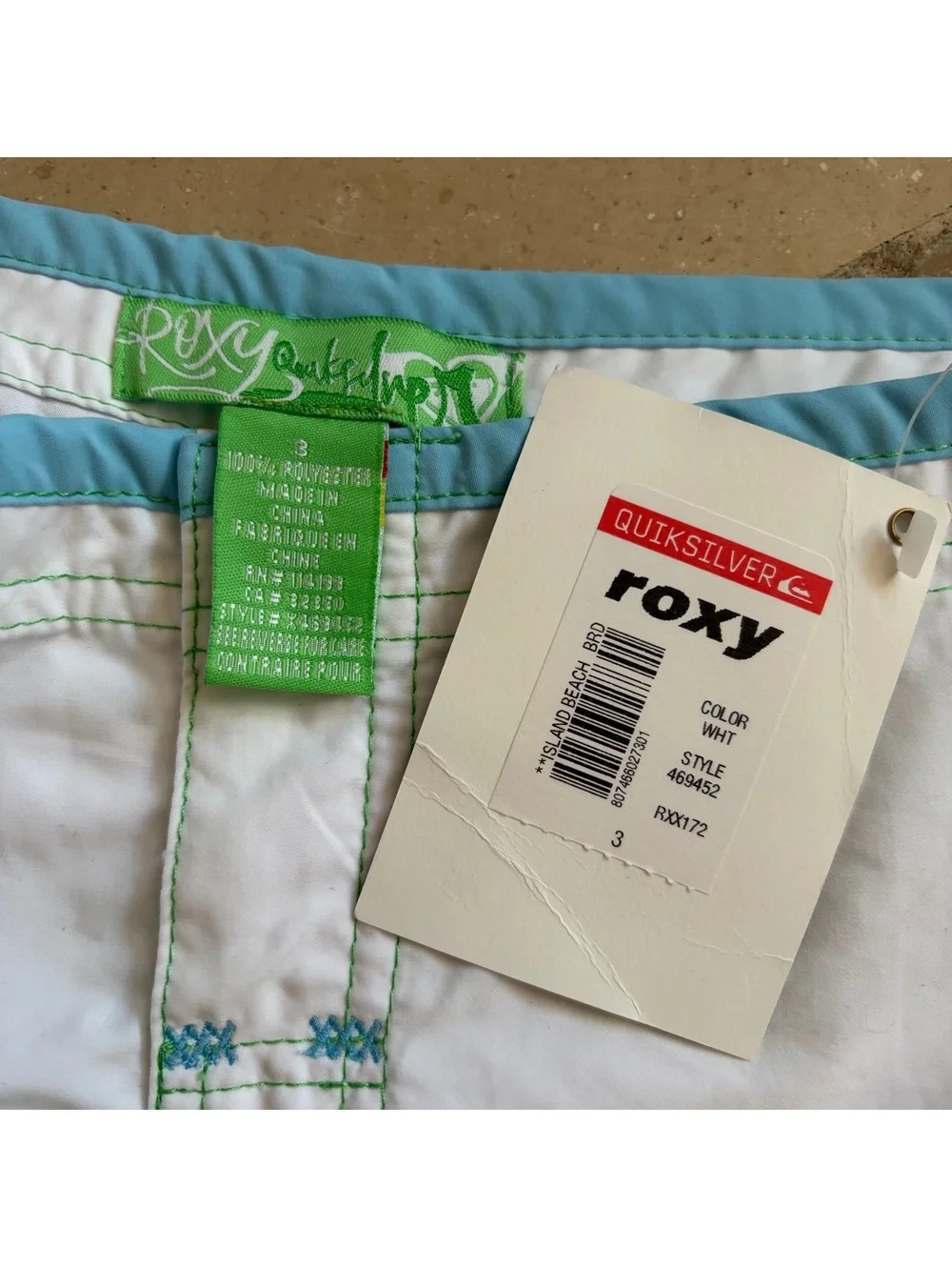 Y2K Roxy Quiksilver Surfer Board Swim Shorts Surf Trunks Vintage Junior's 3 NWT